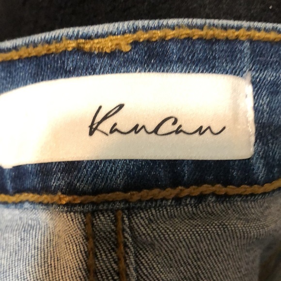 KanCan Distressed Exposed Button Fly Raw Hem Skinny Stretch Jeans - Picture 5 of 6